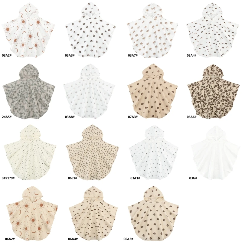 InfantHoodedTowelSoftWrapTowelCottonToddlersPonchosFloralBath