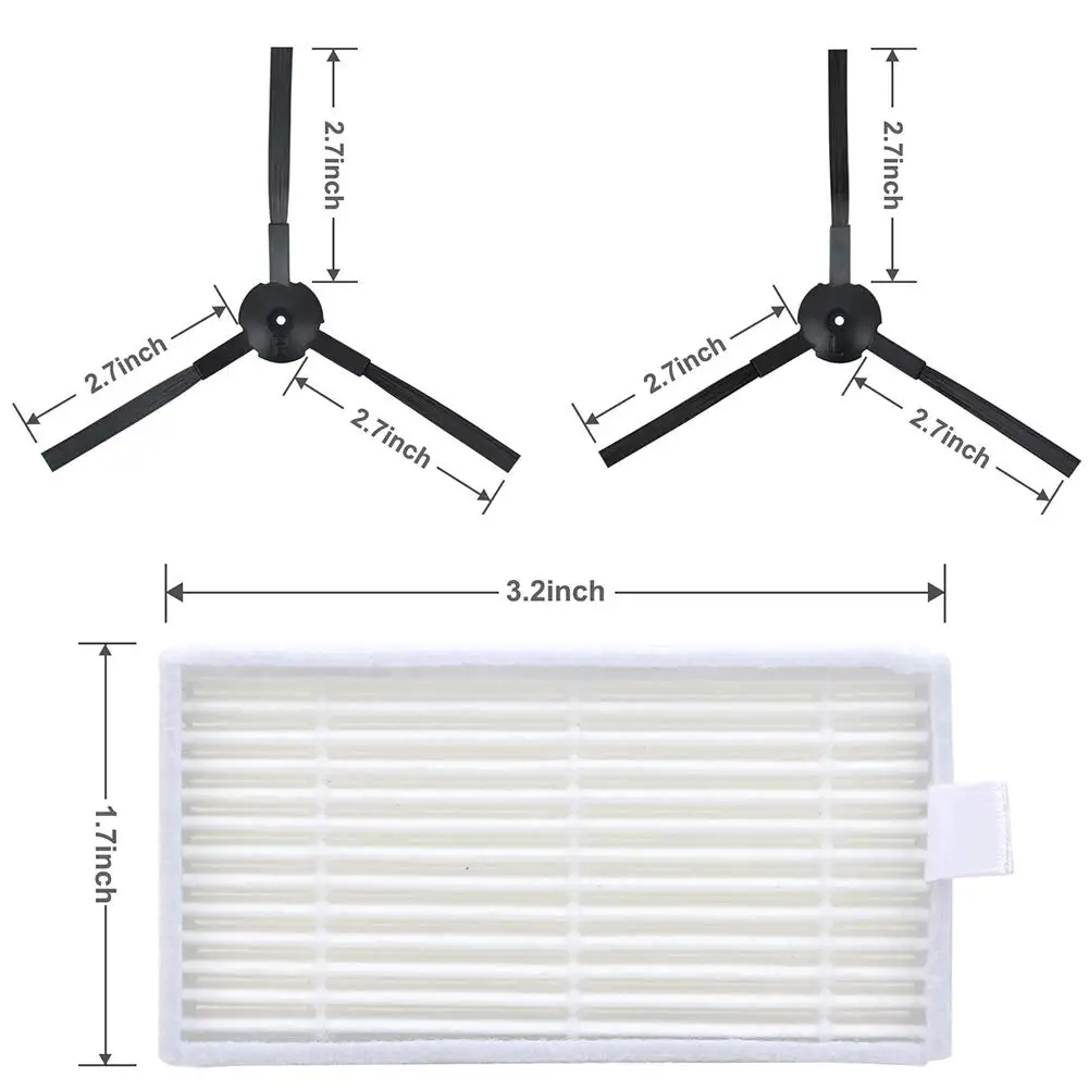 Description Picture 3 of itemHEAP Filter Mop Cloth 10pcs side Brush for chuwi ilife v5s life v5 pro x5 V3L V5 V3S V3S pro V50 Robotic Vacuum Cleaner Parts