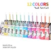 Painted Nail Polish Set, 12 Color Line Art Painted Gel Nail Polish Set Glitter For Nails Painting Drawing Soak Off UV LED Curing 5