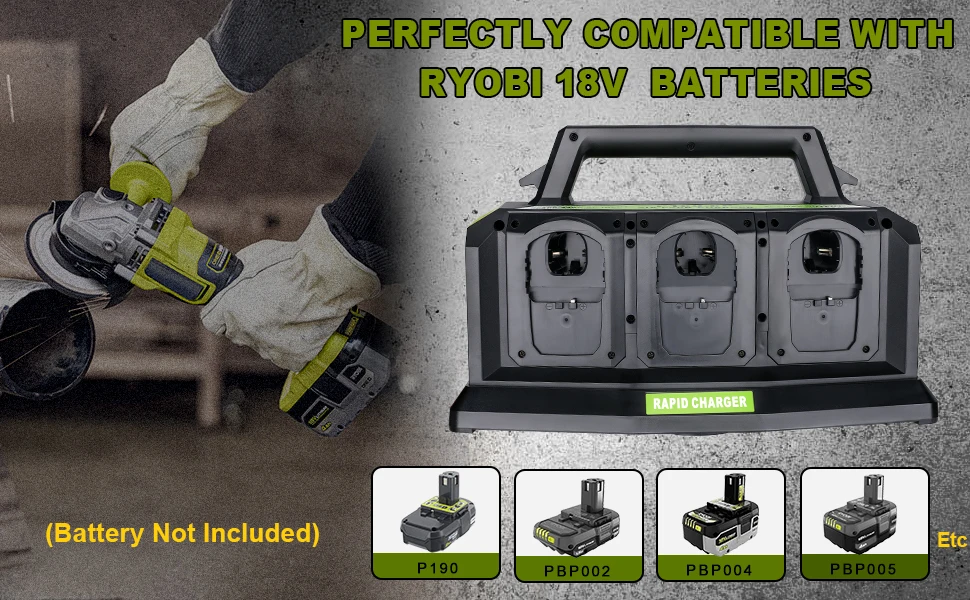 Battery Charger Station Compatible with Ryobi Battery 6-Ports Replacement Ryobi