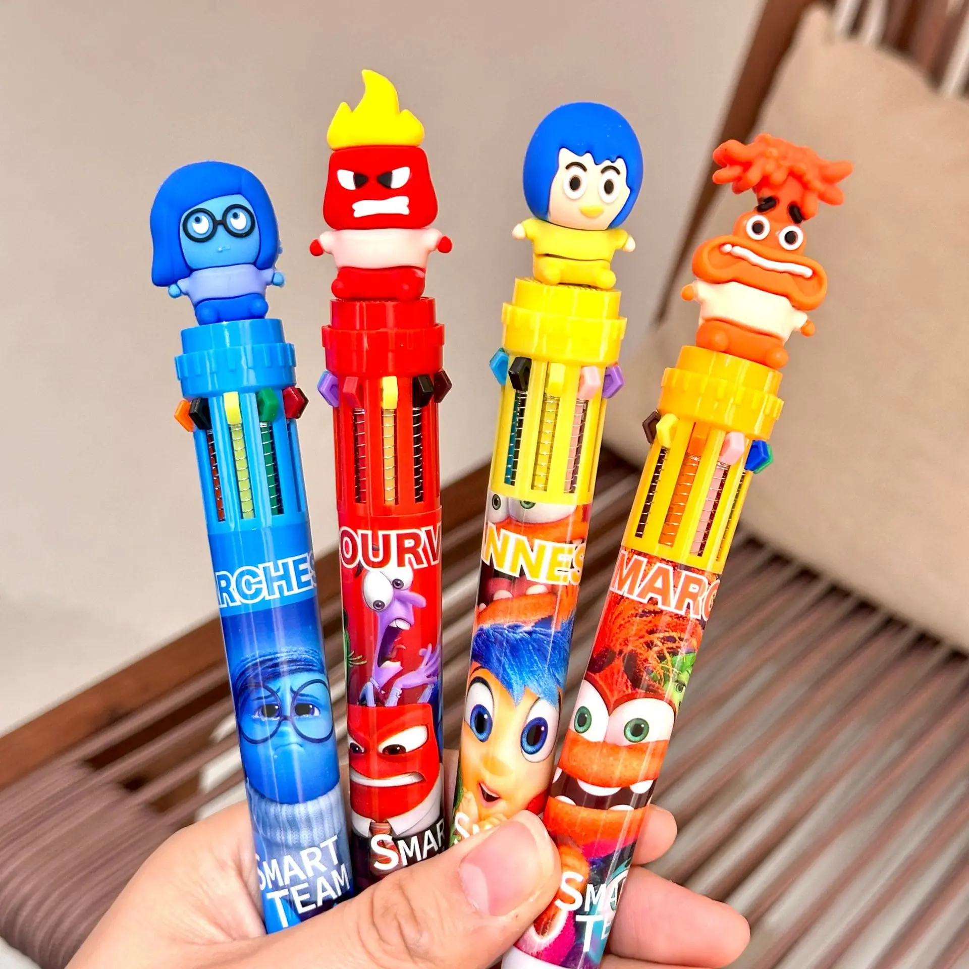 9/36 Pcs Joy Sadness Inside Out 10-Color Ballpoint Pen Student Child Ball Pen Cartoon Supplies Stationery Gift Prize Wholesale 4