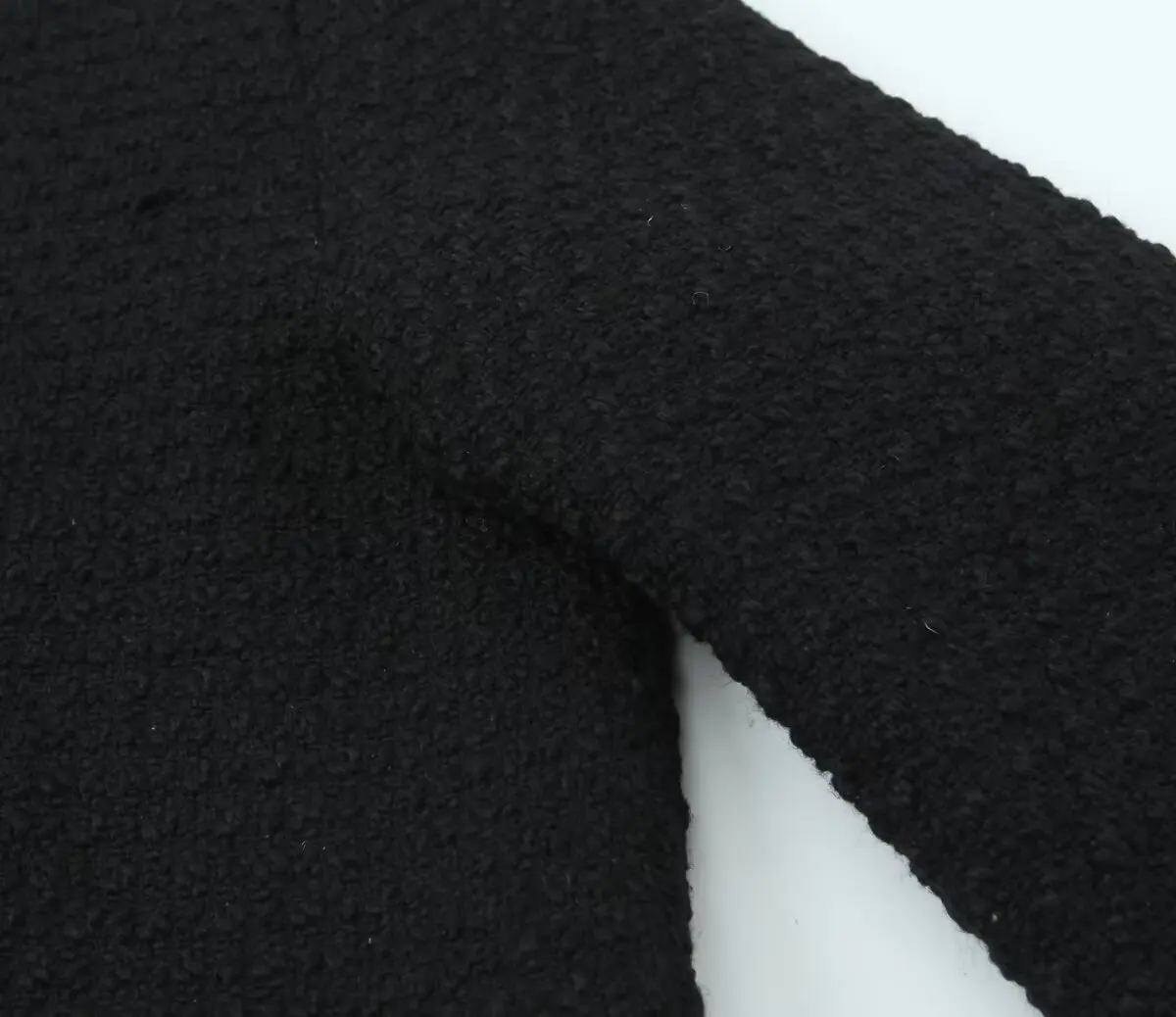 Autumn O neck Soft Woolen Black Tweed Coat Cropped Vintage Women Silver Buttons Full Sleeve Short Blazer Elegant Jacket
