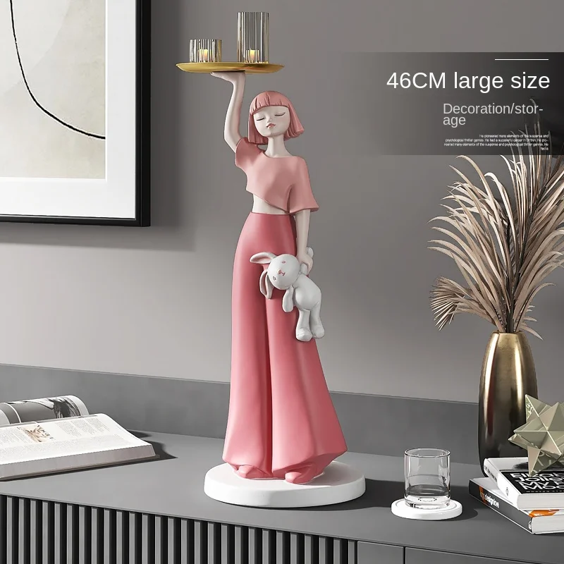 

Creative Girl Doorway Hallway Key Ornaments Gathering Home Ornament Living Room Desktop Tray Wedding Gift