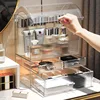Large luxury Transparent Cosmetics Storage Box Storage Rack Desktop Dressing Table Dustproof Makeup Organizer case Storage Rack 2
