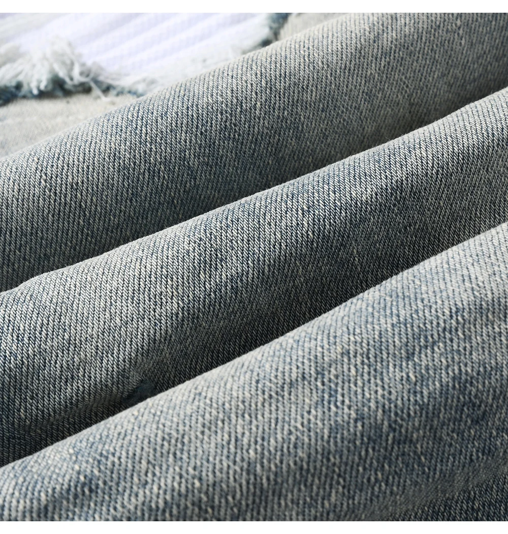Dark Blue Biker Jeans Design Detail