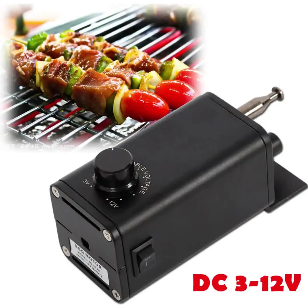 Grill Rotisserie Motor, Aluminiumlegering 70KG Belasting 12V Groot Vermogen BBQ DC Rotisserie Motor Vervanging met Automatische Omkeerfunctie, voor Universele Grills, BBQ