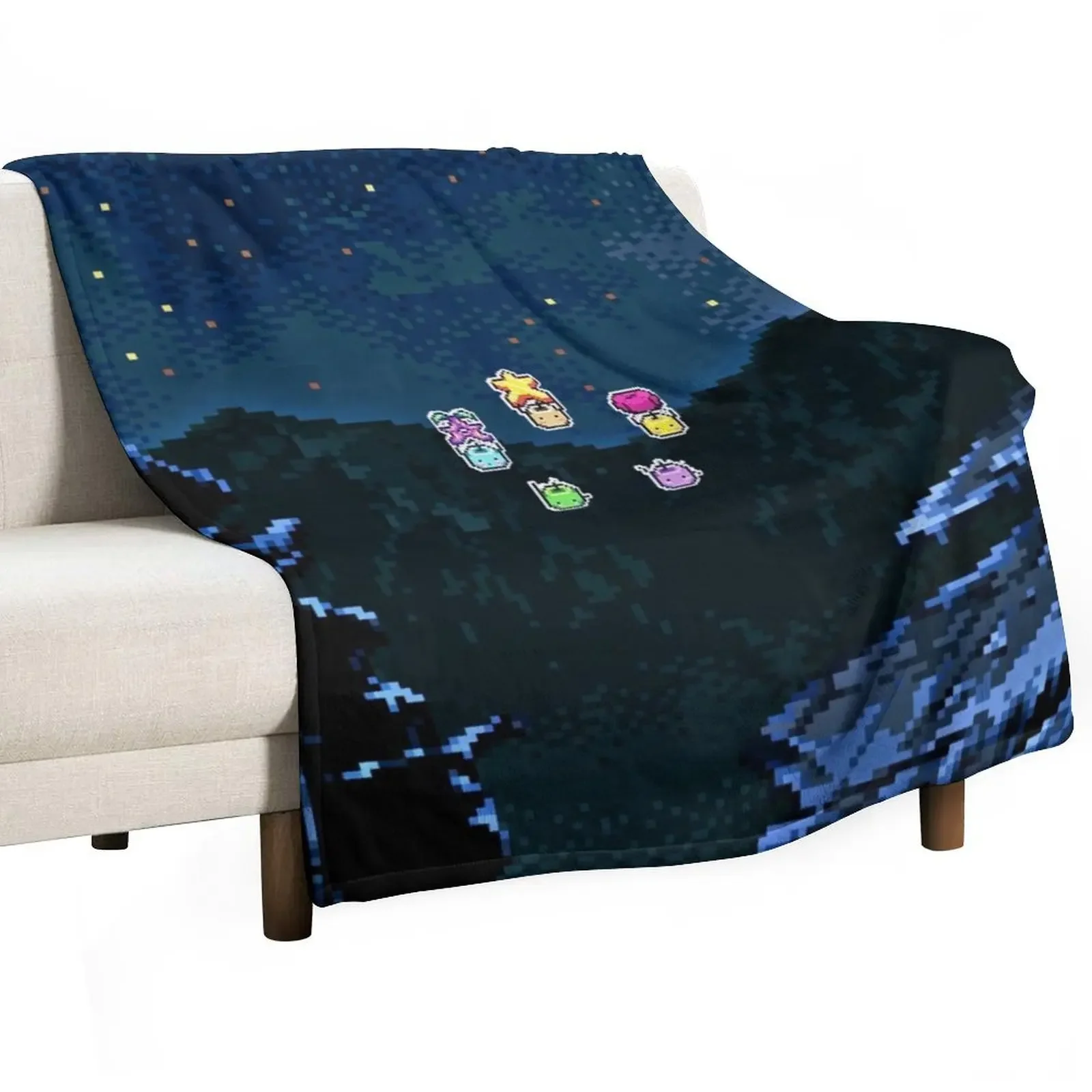 

Junimos night sky Throw Blanket Flannel Fabric Thermal Giant Sofa Blankets