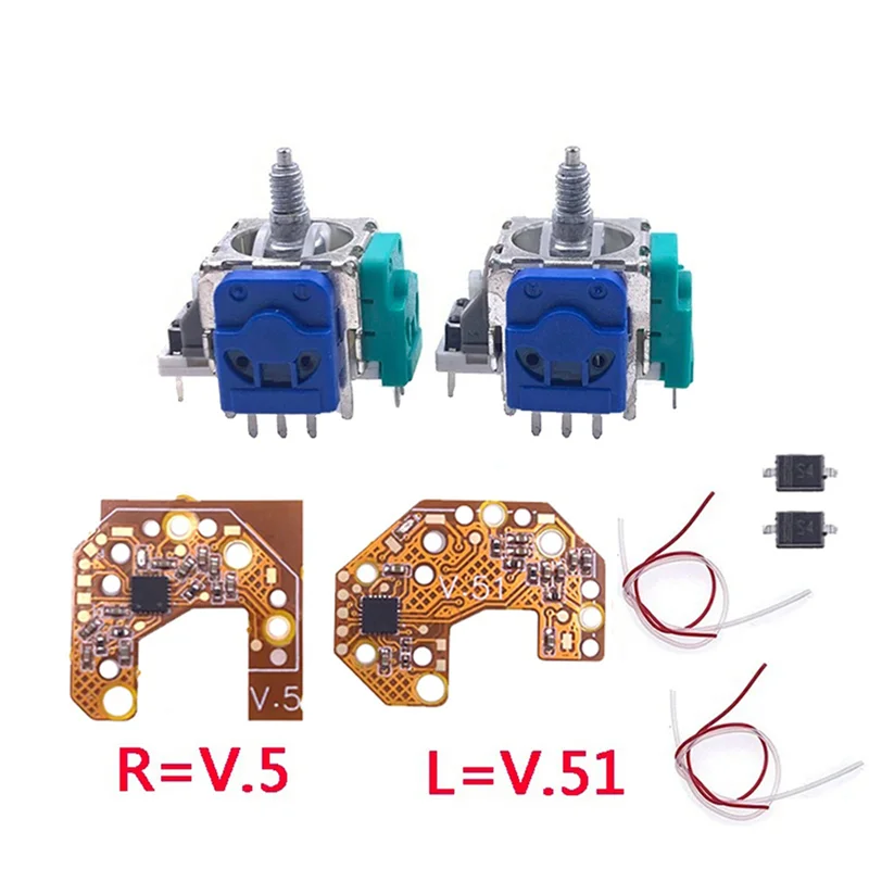 B63B-4PCS 홀 조이스틱 + 엘리트 2 게임 패드 용 교정 보드 홀 효과 및 홀 조이스틱 센터/외부 링 교정