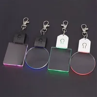 1Pcs Led Acrylic 3D Keychain RGB Colorful Night Light Luminous Pendant Lamp Wedding Christmas Decor Diy Gift Key Ring 1