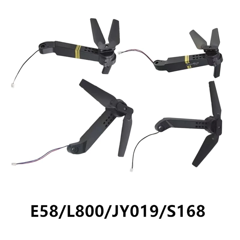 E58 L800 JY019 S168 용 FPV 드론 프레임 교체용 모터 프로펠러가 있는 4x RC 쿼드 콥터 예비 부품 축 암