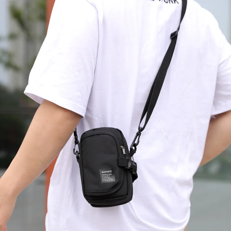 Fashion Multifunctional Men Small Shoulder Bag Durable Nylon Functional Fanny Pack Portable Messenger Bag Casual Mini Waist Pack