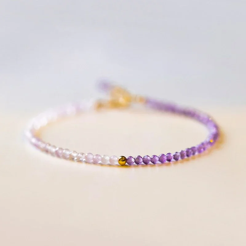 

Браслеты женские из натурального аметиста, 2 мм, YBR643