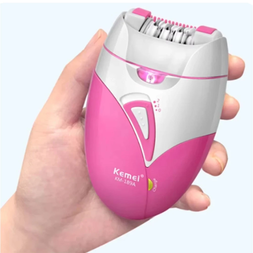 Kemei Lady's Electric Epilator Two Speed Rechargeable Remover Waterproof Portable Women' Shaver for Legs and Bikini Area KM-189A 5