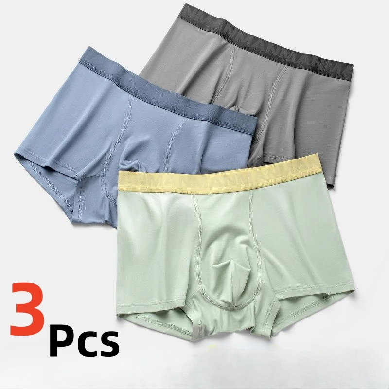 

Modal Men Briefs Mulberry Silk 5A Antibiosis In-crotch Comfortable Breathable Mid-waist Men's Boxers Large Size Men Panties 3PCS