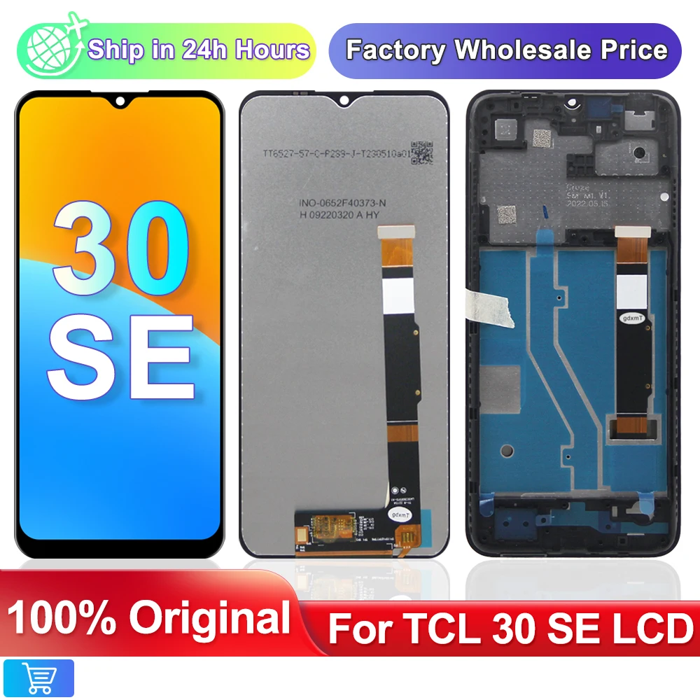 

Original 6.52"For TCL 30 SE LCD Display With Frame Touch Digitizer Assembly For TCL 30SE 6165H, 6156H1, 6165A Screen Replacement