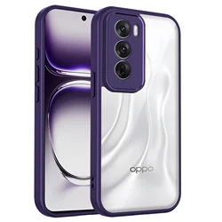 Shockproof Silicon Bumper Matte Back Phone Case with Air Cushion Protection - OPPO Reno12 Pro (TMMS Purple)