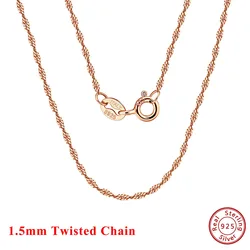 Effie Queen Sterling Silver Twisted Rope Fashion Necklace - 60cm (Rose Gold Plated)