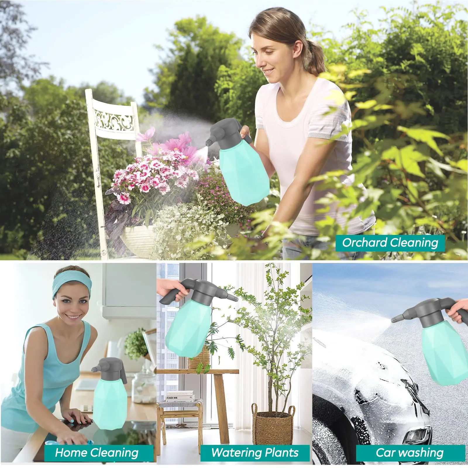 Rechargeable 2L Electric Plant Mister with Adjustable Nozzle