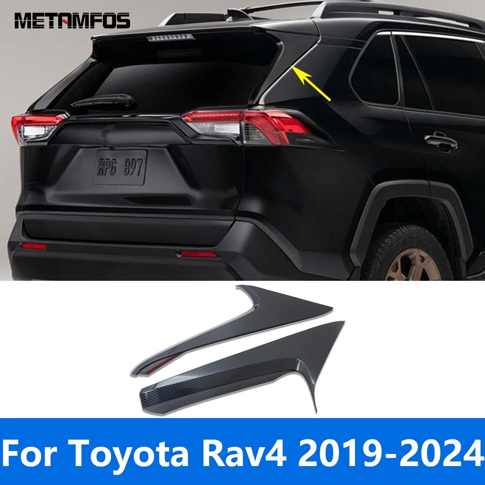 For Toyota Rav4 Rav 4 2019-2022 2023 2024 Carbon Fiber Rear Window Side Spoiler Wing Cover Trim Sticker Accessories Car Styling 1