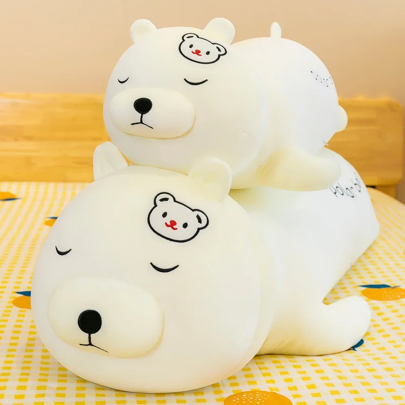 

Мультяшная кукла белого медведя, плюшевая игрушка, забавная мягкая большая белая Подушка медведя, детский подарок для девочек, искусственная кукла, игрушка