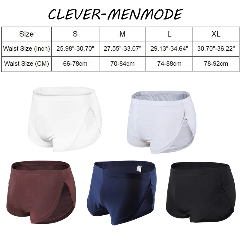 Sexy Men Sleepwear Loose Men's Boxer Running Sports Comfy Pajamas Side Split Underwear Shorts Breathable Panties Underpants