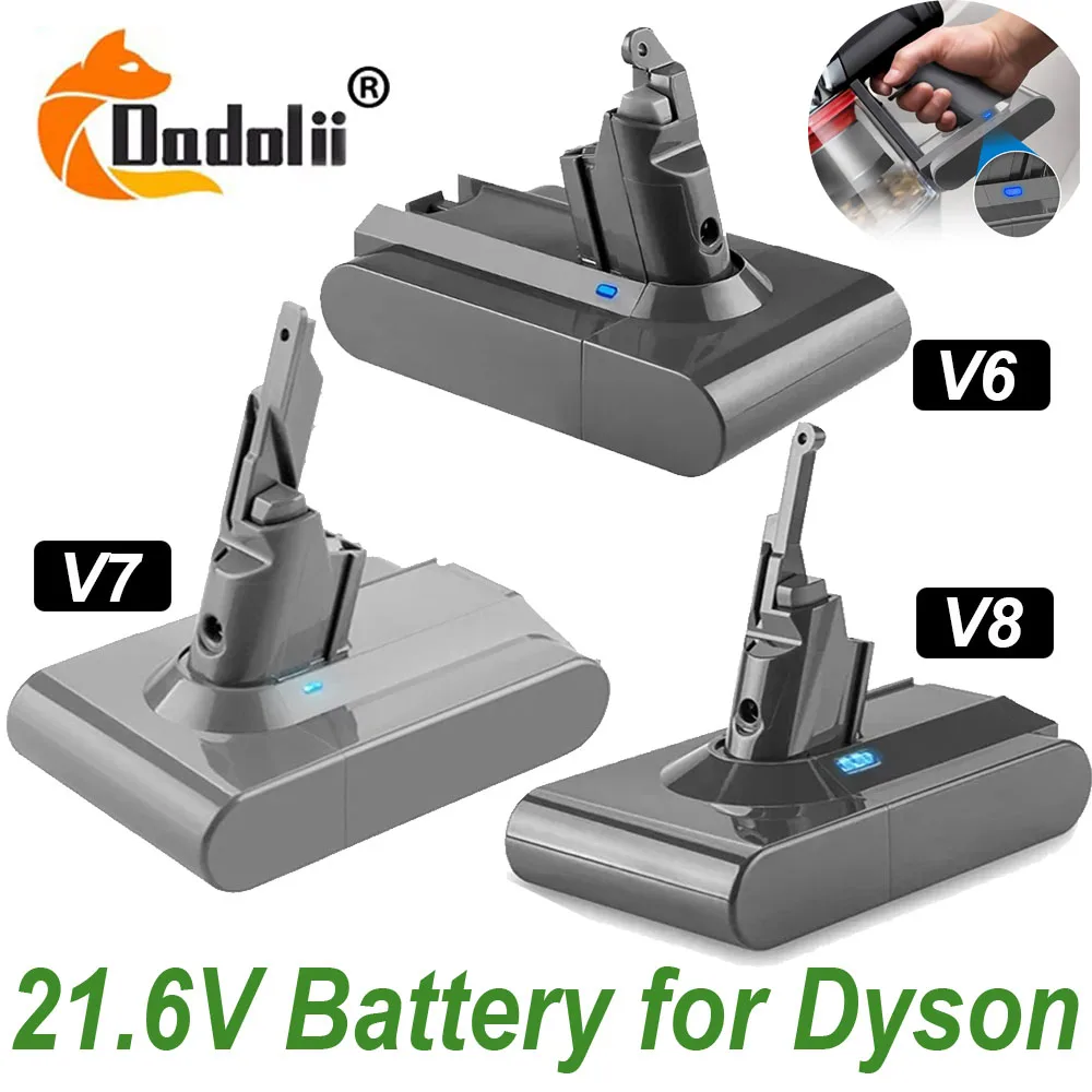 21.6V Rechargeable Battery Charger Spare Batteries for Dyson V6 V7 V8 Series Handheld Vacuum Cleaner 100%