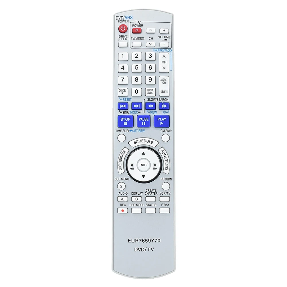 Telecomando Eur7659Y70 Per Panasonic Tv/Dvd Combo Dmr-Es35V Dmr-Es35Vp Dmr-Es35Vpc Dmr-Es3 Sostituzione Telecomando