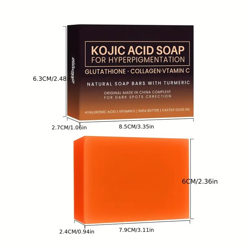 100g Kojic Acid Soap Glutathione Hand Soap Papaya Bath Soap Face Cleanser Makeup Remover 5