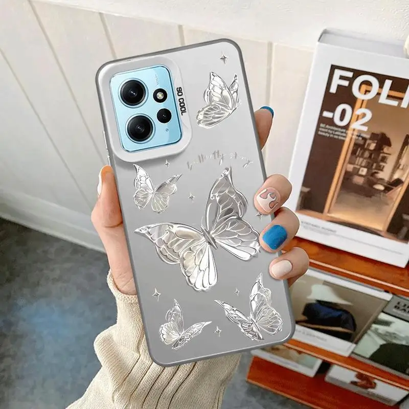 Art Schöne Schmetterlingsabdeckung Telefonhülle für Xiaomi Redmi A1 A2 Plus A3x 12 13 12C 13C 5G Poco C50 C51 C61 X3 NFC TPU Soft Shell_voghion.com