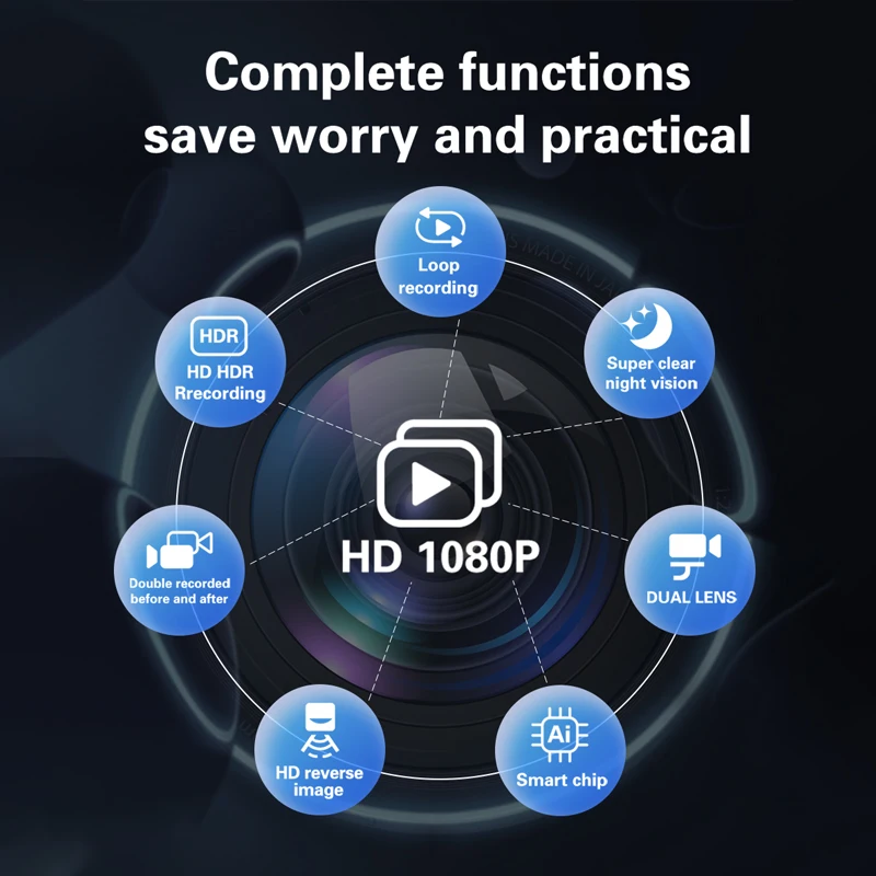 High-definition 1080P streaming car recorder, with an optional rear second camera and 32G memory card