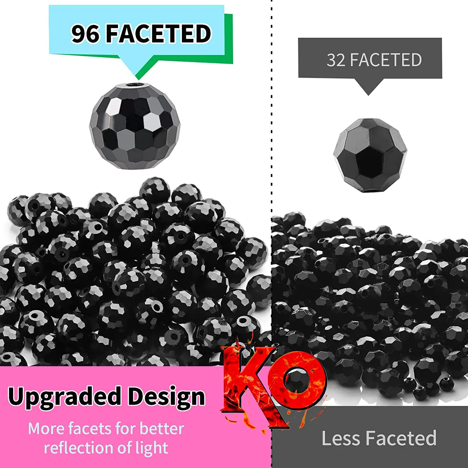 Rotondo 32 Sfaccettature Taglio Sfera Placcato Colori 3mm 4mm 6mm 8mm - Foto 2