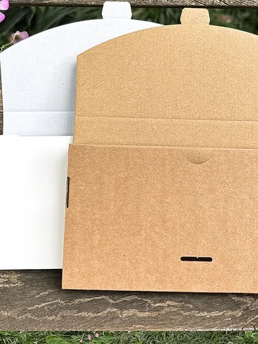 10 Stück Kraftpapier-Karton-Umschläge, Verpackungsboxen für Handyhüllen, Postkarten, Grußkarten, Fotos, Geschenke, einfarbig, braun – Detail 5