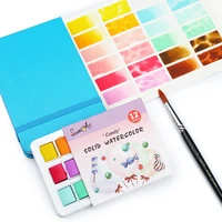 SeamiArt 12Color Skin/Ocean/Candy/Morandi Solid Watercolor Set Simple Package for Painting Art Supplies 4