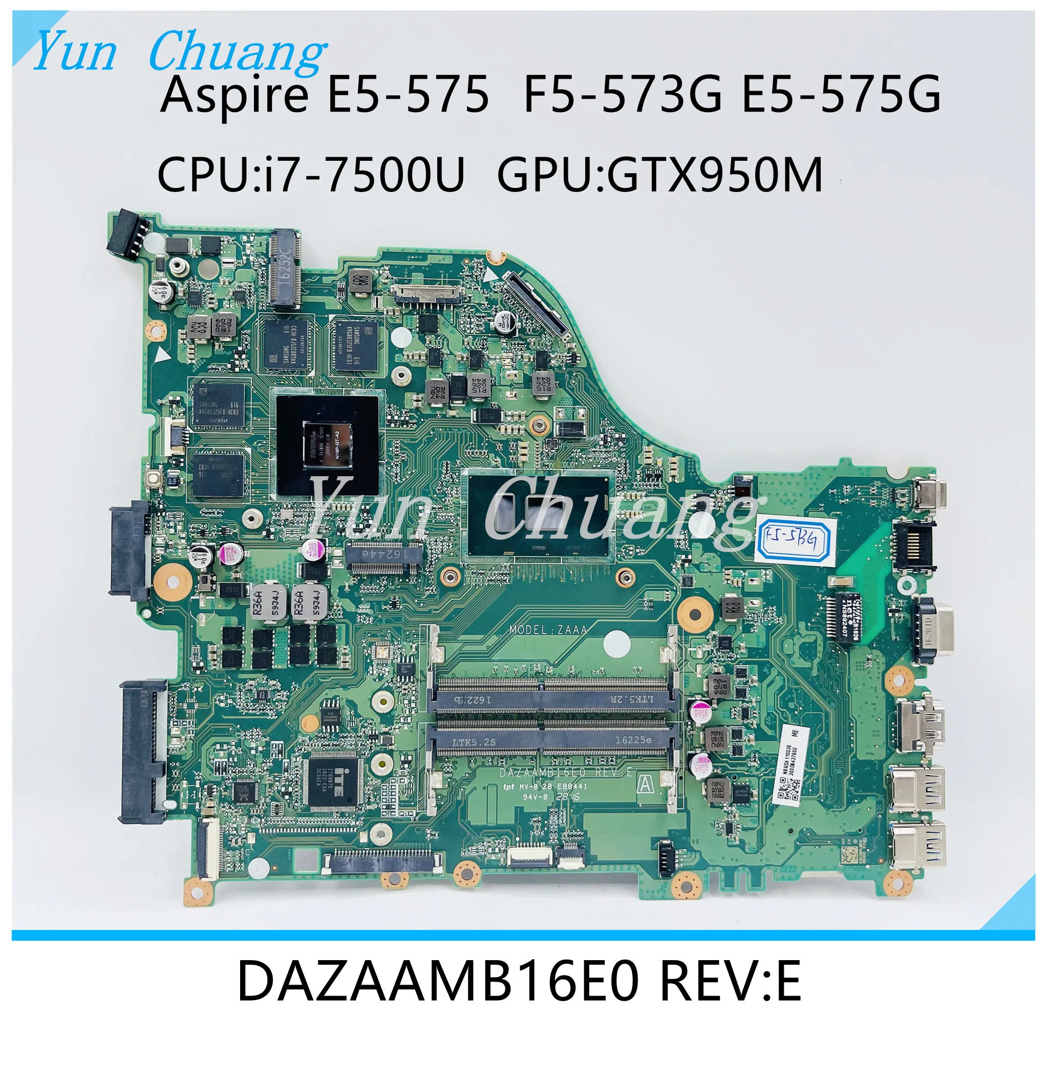 Материнская плата DAZAAMB16E0 NBGFJ11003 для Acer aspire F5-573G E5-575 E5-575G материнская ноутбука SR2ZV
