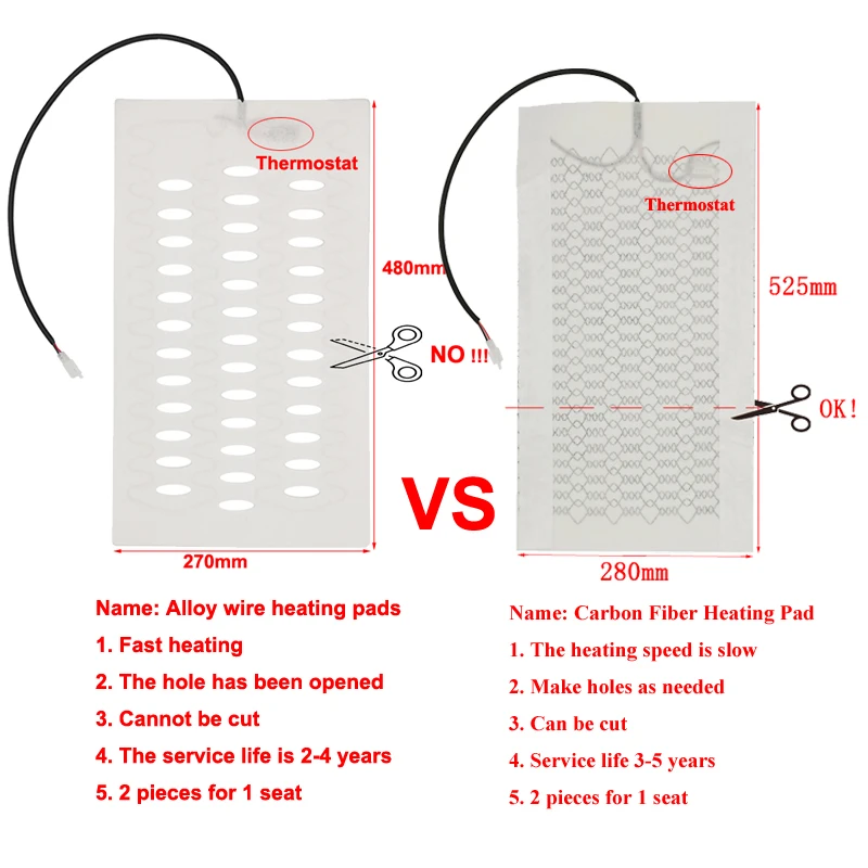 Car Seat Heating Pads 12V Universal Alloy Wire/carbon Fibre Seat Heater Nonstorage  Calorifier Set Fit for Car Seat Heater _ - AliExpress Mobile