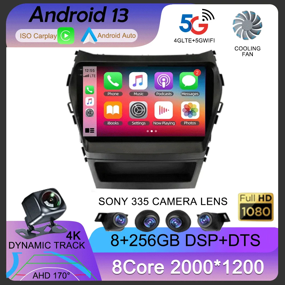 

Автомагнитола на Android 13, мультимедийный плеер для Hyundai Ix45 Santa Fe 2013, 2014, 2015, 2016, 2017, GPS навигатор, стерео, Bluetooth, 2 Din