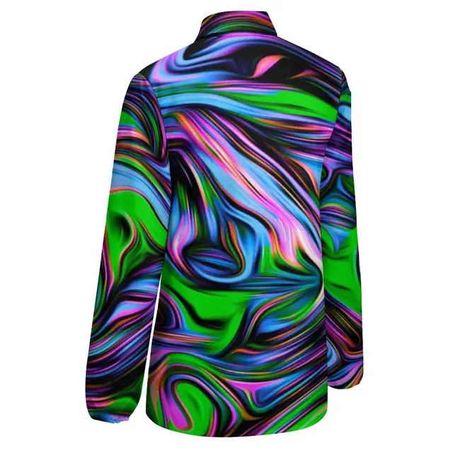 Neon Paint Swirl Blouse