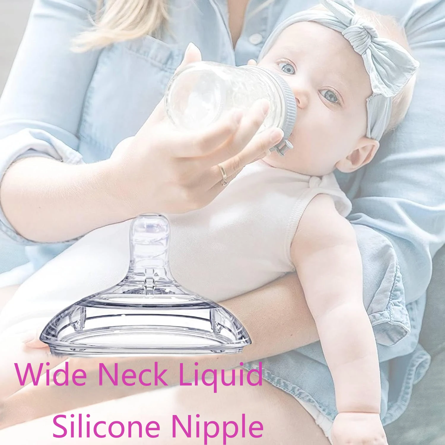 Bottle Accessories, 2PCS Wide Neck Liquid Silicone Nipple