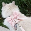 Cute Bowknot Cat Harness and Leash Adjustable Pet Harness with Traction Rope for Cat Kitten Puppy Rabbit Ferret 2