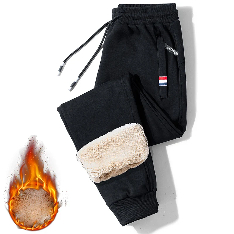 Winter Men Warm Feelce Pants Mens Casual Thick Joggers Pants Sweatpant Trousers Mens Autumn Fashion Thermal Sports Pants Male