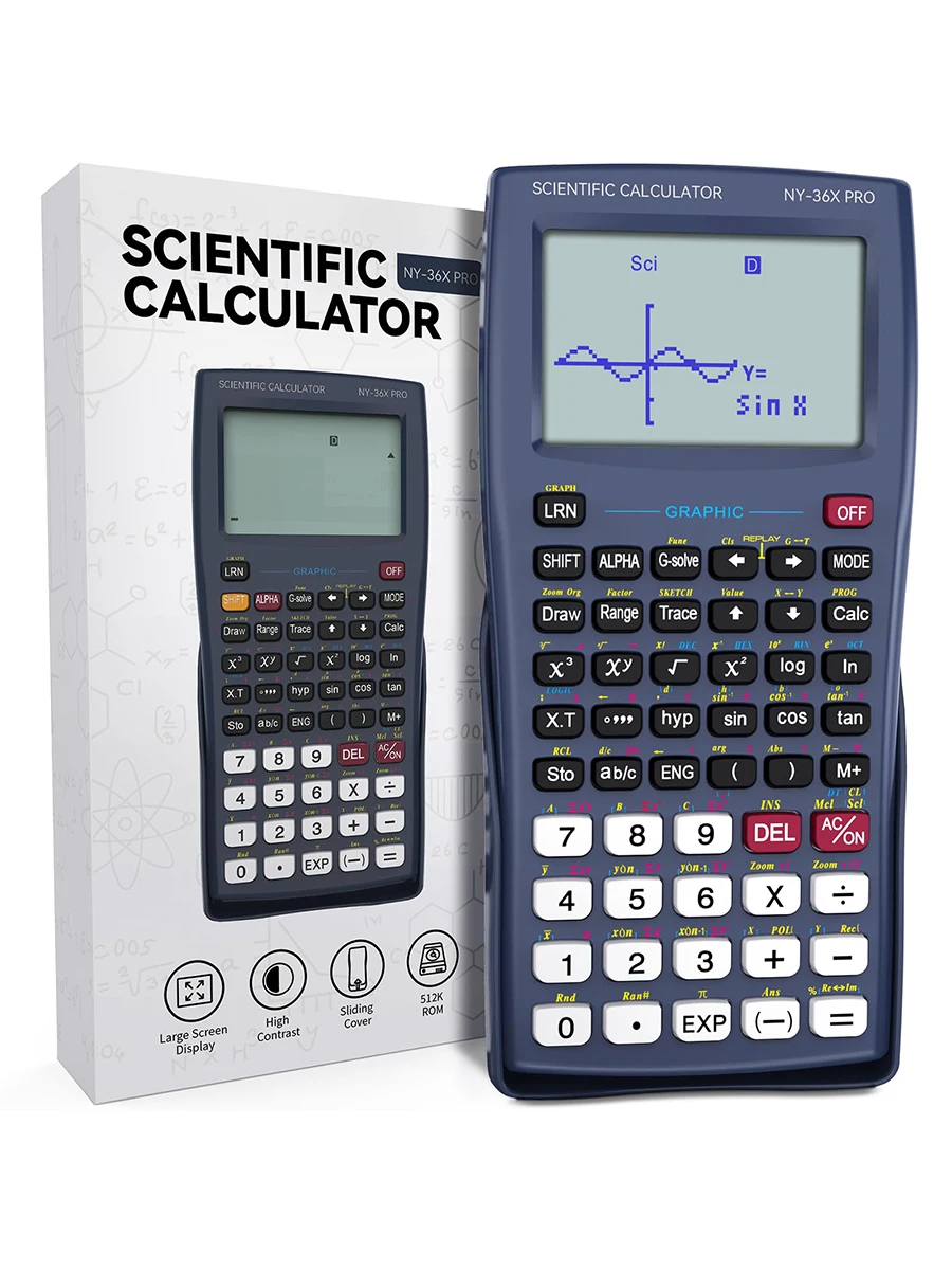 آلة حاسبة علمية للرسوم البيانية 36X مع 360+ وظيفة وعرض عالي الدقة وآلة حاسبة متقدمة للطلاب