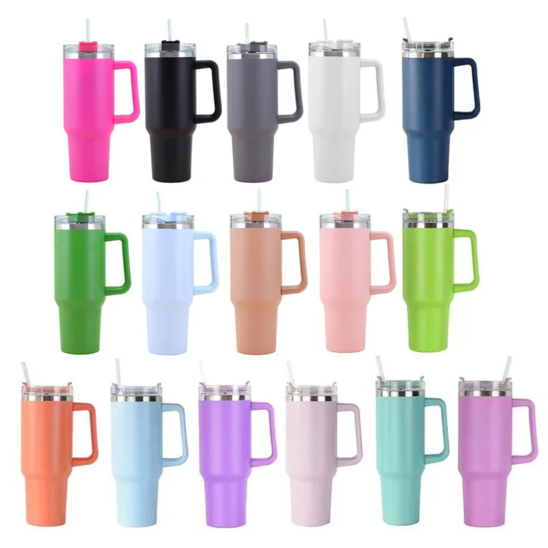40oz Mug Thermal Mug Tumbler with Handle Insulated Tumbler Lids Straw