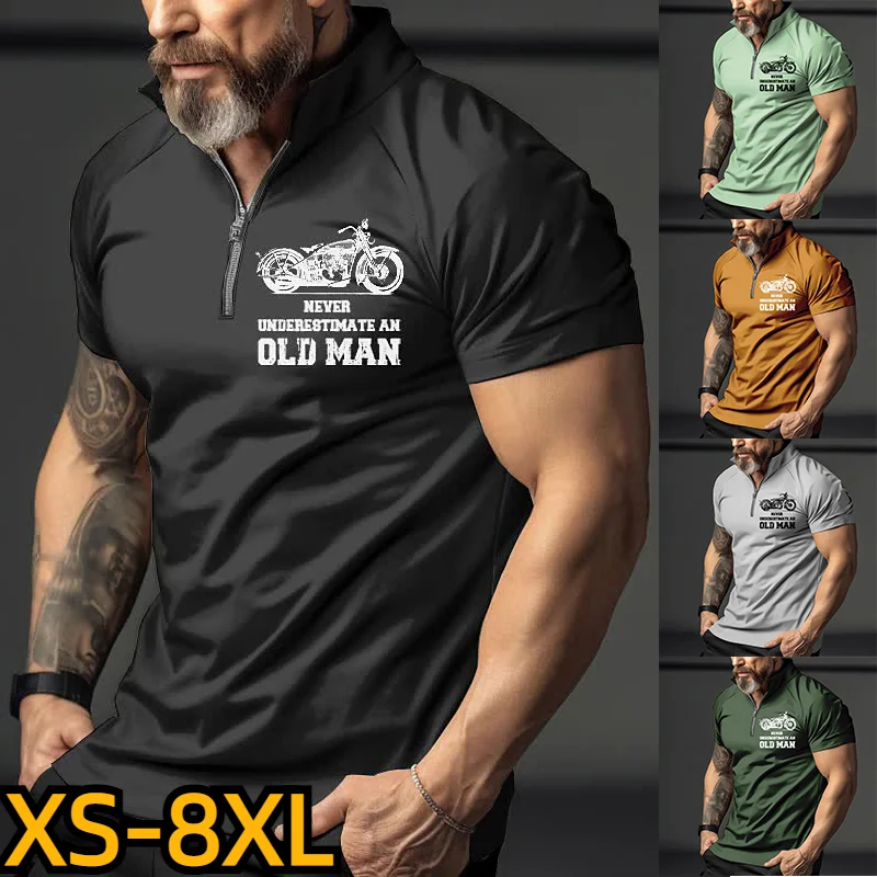 

Мужская футболка-поло с коротким рукавом, Повседневная футболка с отложным воротником и 3d-цифровым принтом, на молнии, лето 2023