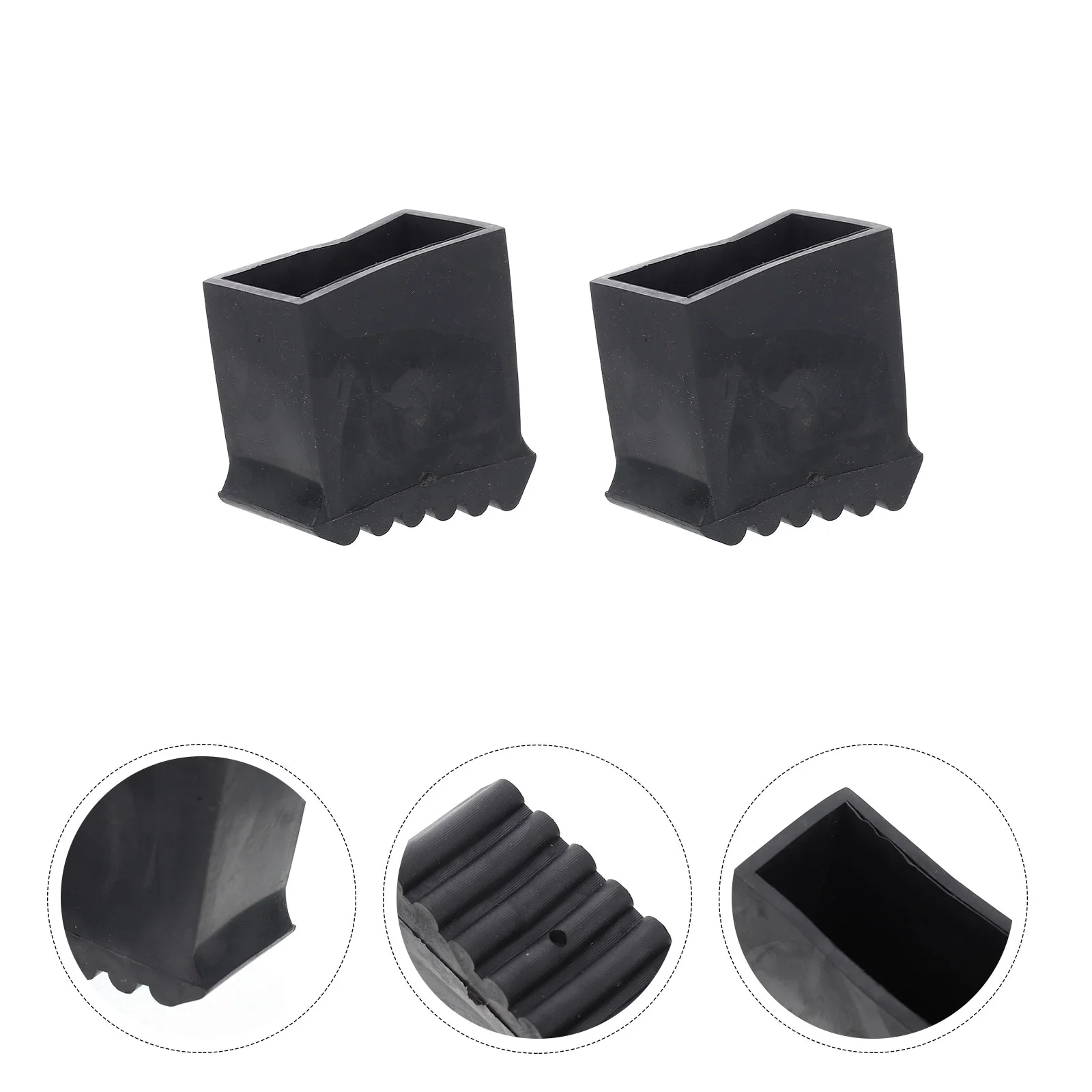 

2 Pcs Bumpers Ladder Foot Cover Step Feet Mat Herringbone Pads Skid-proof Rubber Protector