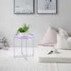 Outdoor Side Table, Small Patio Table Metal Side Table, Round Folding Side Table, for Outdoor and Living Room 1