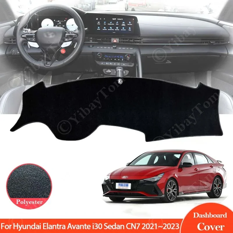 Auto-Armaturenbrett-Sonnenschutz-Abdeckung für Hyundai Elantra Avante I30 Limousine CN7 2021 ~ 2023 Matte, vermeiden Sie Lichtpads, Anti-UV, rutschfester Teppich – Detail 2