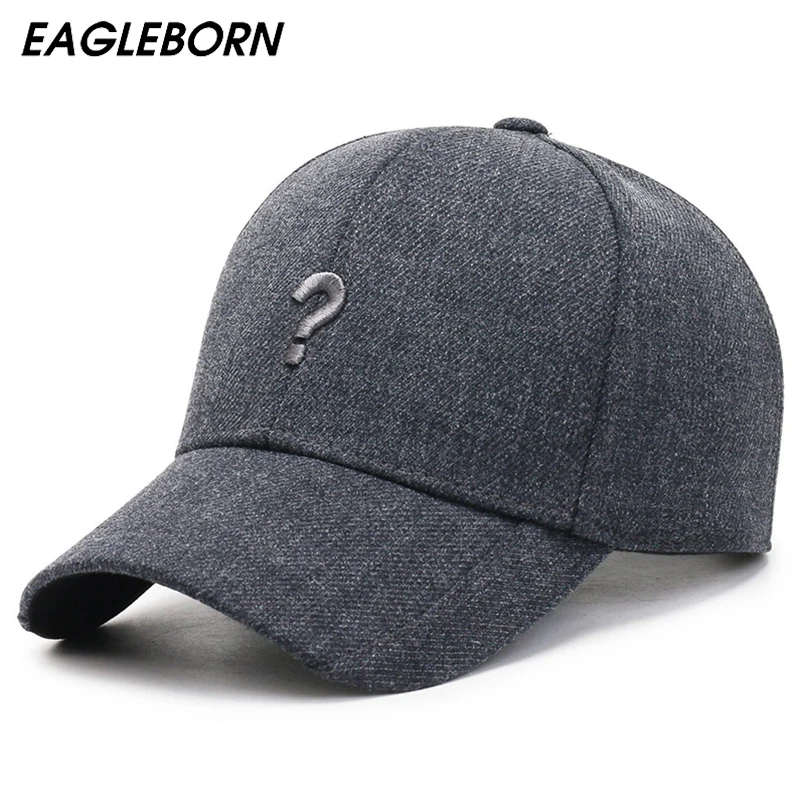

New Men Winter Hat Fashion Question Mark Embroidered Baseball Cap Men Winter Hat Casual Hat Warm Casual Men Baseball Cap Velvet