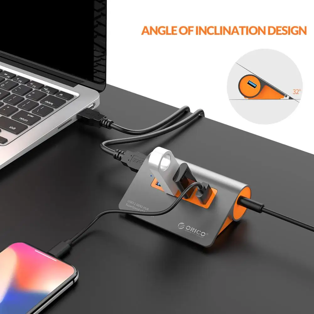 ORICO Gen2 HUB 10Gbps Aluminum USB Hub OTG