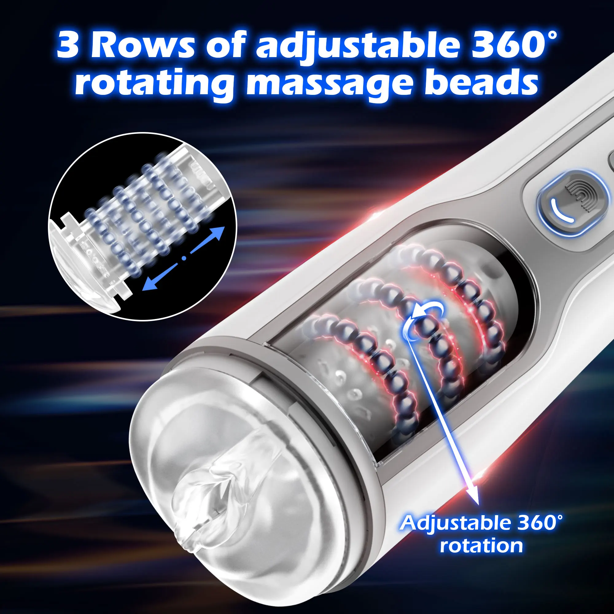 Automatischer männlicher Masturbator, 4D, realistische Taschenmuschi, Masturbation, Teleskoprotation, Sexspielzeug für Männer_voghion.com