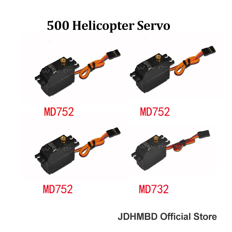 

3 X Placa Swash Servo MD752 & 1 X Henge Servo Da Cauda Para MD732 For ALIGN GARTT 500 RC Helicopter